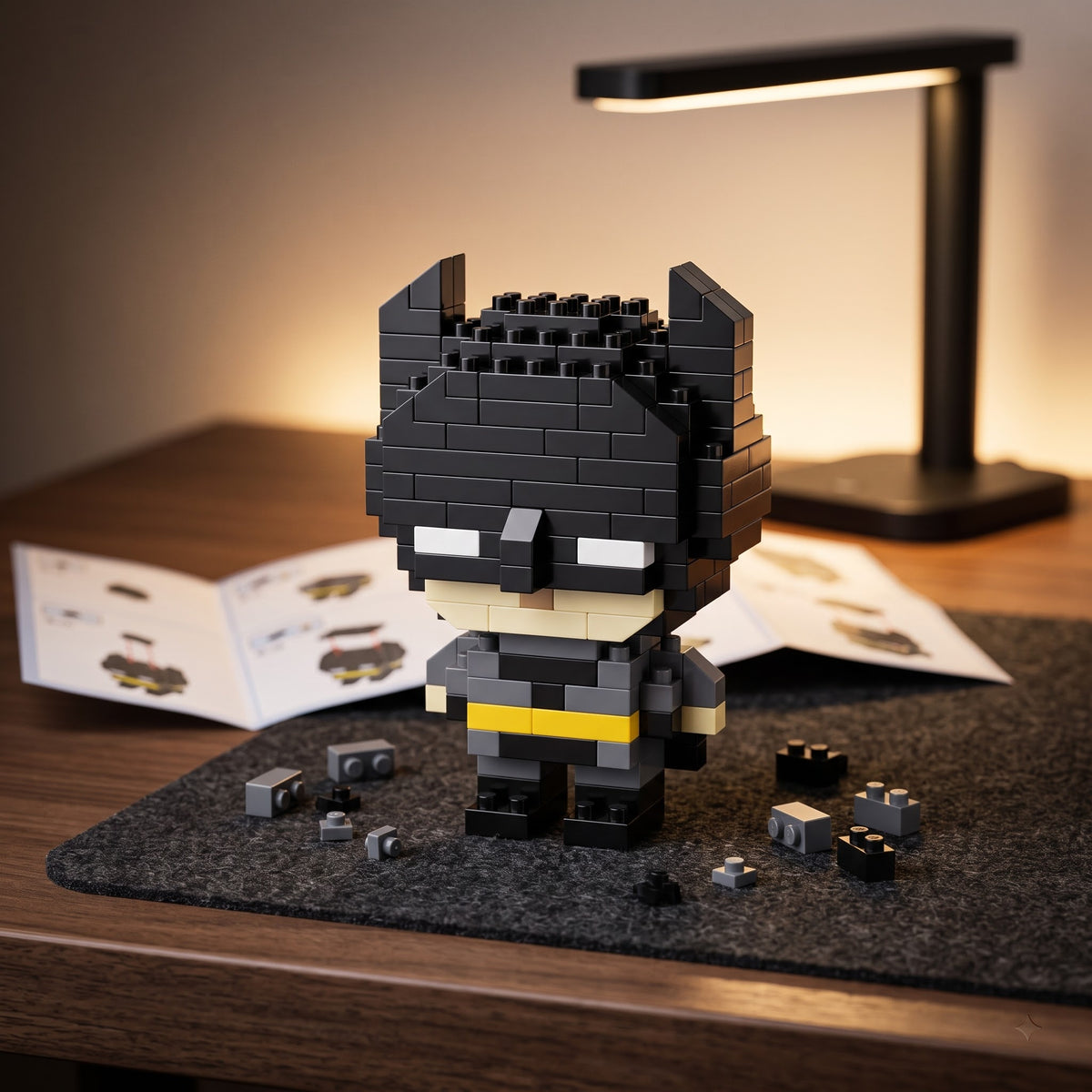 Batman micro brick kit shown in hand for scale, Adult Money