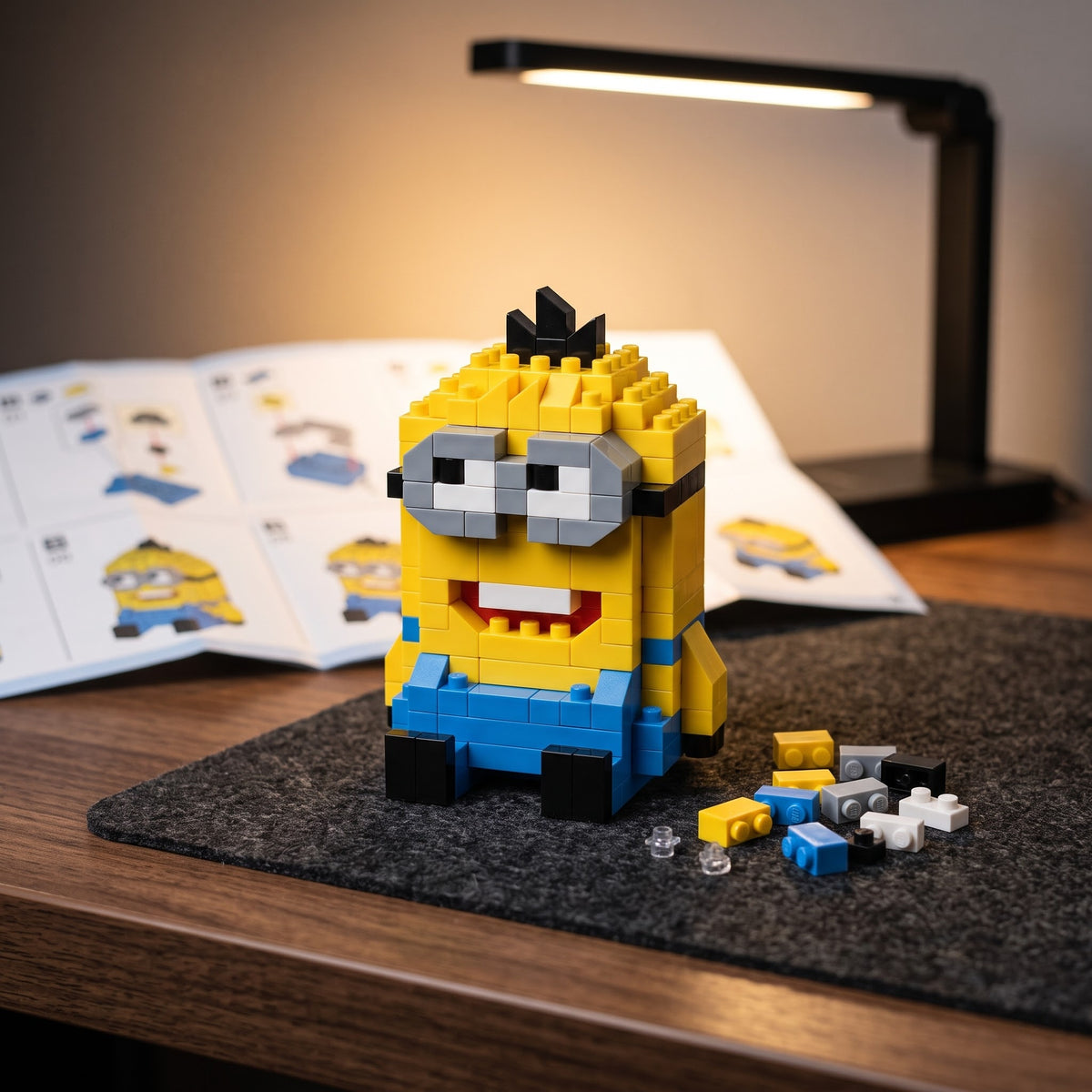 Minion micro brick kit shown in hand for scale, Adult Money