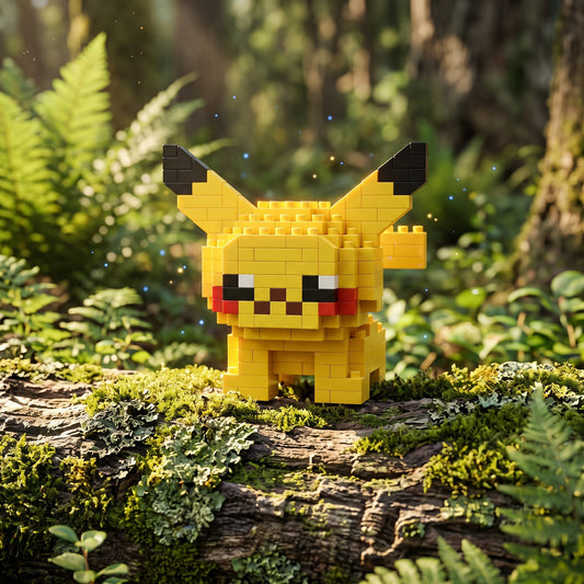 Close up of Pikachu micro brick detail and 4mm bricks, Adult Money