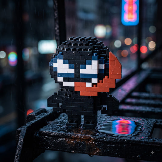 Close up of Venom micro brick detail and 4mm bricks, Adult Money